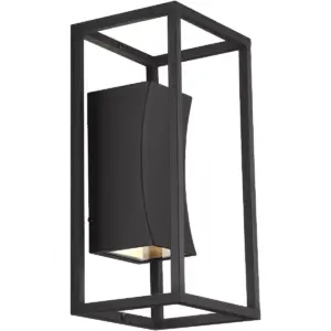Possini Euro Design Modern Outdoor Wall Light Fixture LED Textured Black Box 14