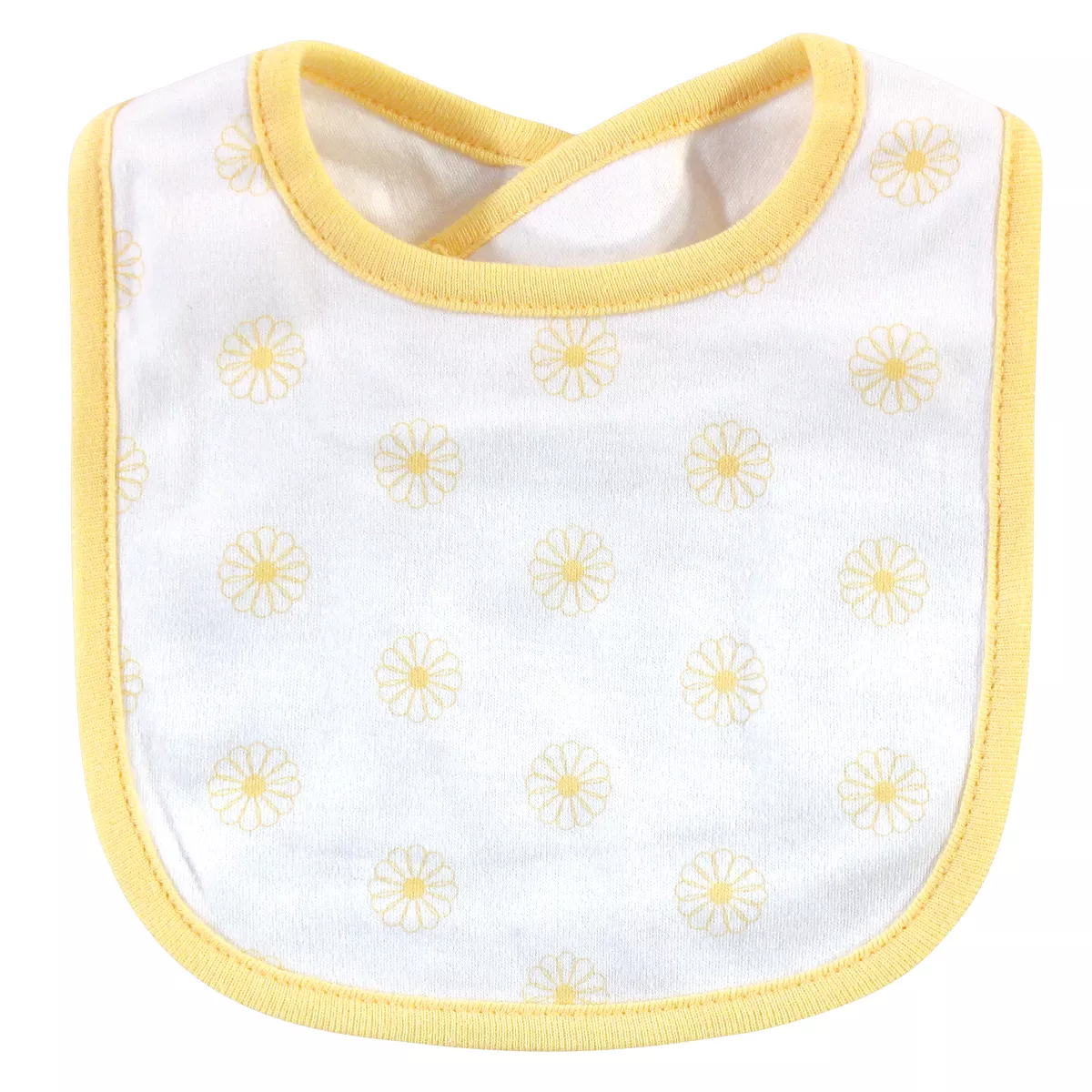 Hudson Baby Infant Girl Cotton Bib and Headband Set 5pk, Blue Daisy, One Size