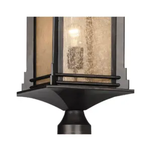 Franklin Iron Works Rustic Outdoor Post Light Walnut Bronze Vintage 21 1/2