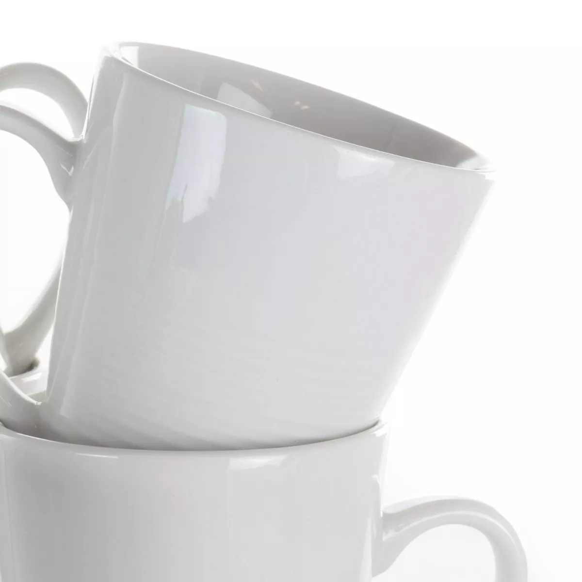 12oz 8pc Porcelain Amie Mug Set White - Elama