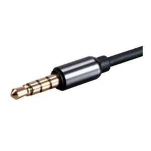 Monoprice Audio Cable - 1 Feet - Black | Auxiliary 3.5mm TRRS Audio & Microphone Cable, Slim Design Durable Gold Plated - Onyx Series