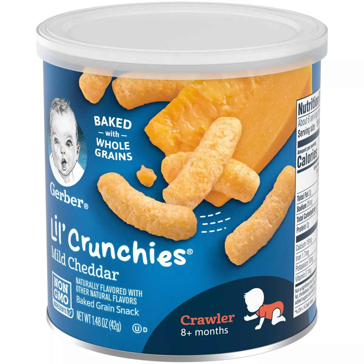 Gerber Lil' Crunchies Mild Cheddar Baked Corn Baby Snacks - 1.48oz