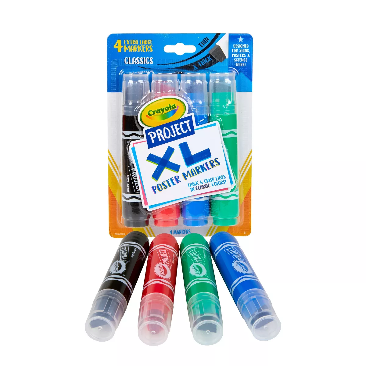 4ct Crayola Project XL Poster Markers - Classic Colors
