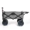 Mac Sports Heavy Duty Steel Frame Collapsible Folding 150-Lb Capacity Outdoor Beach Garden Utility Wagon Cart with 4 All Terrain Wheels & Table, Grey