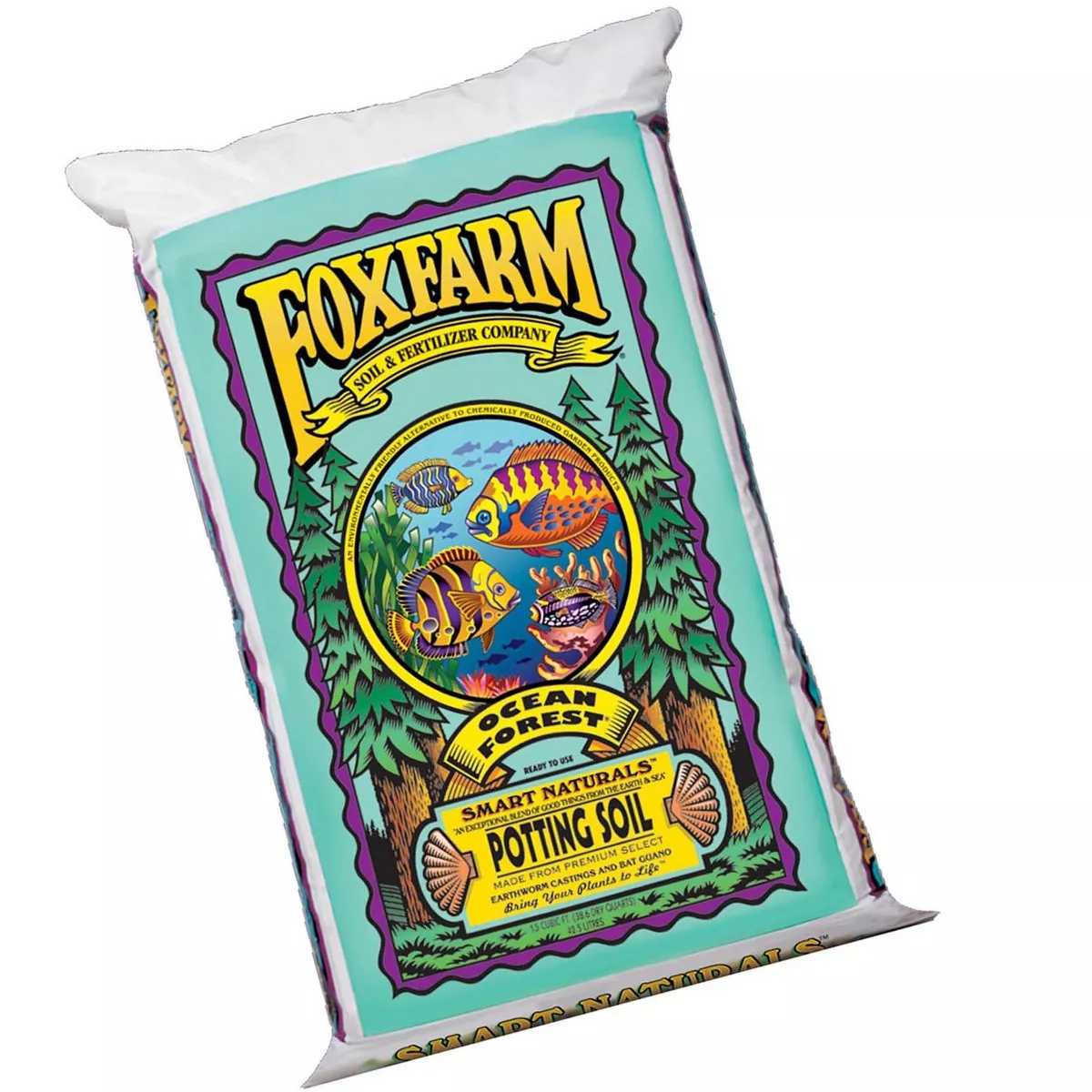 Foxfarm FX14053 Ocean Forest Plant Garden PH Adjusted 12 Quarts Potting Soil Blend Mix for Containerized Plants, 11.9 Pound Bag