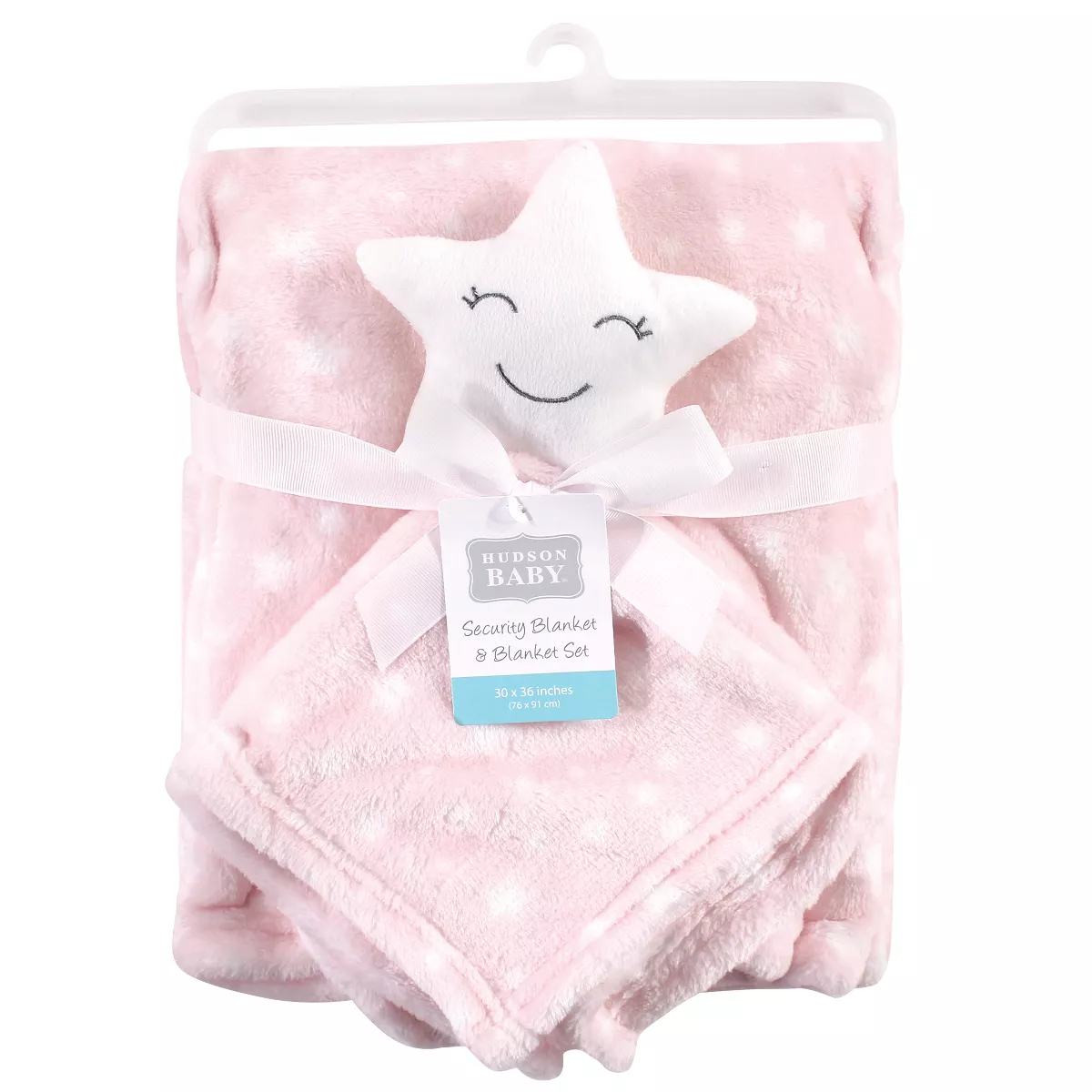 Hudson Baby Infant Girl Plush Blanket with Security Blanket, Star Girl, One Size