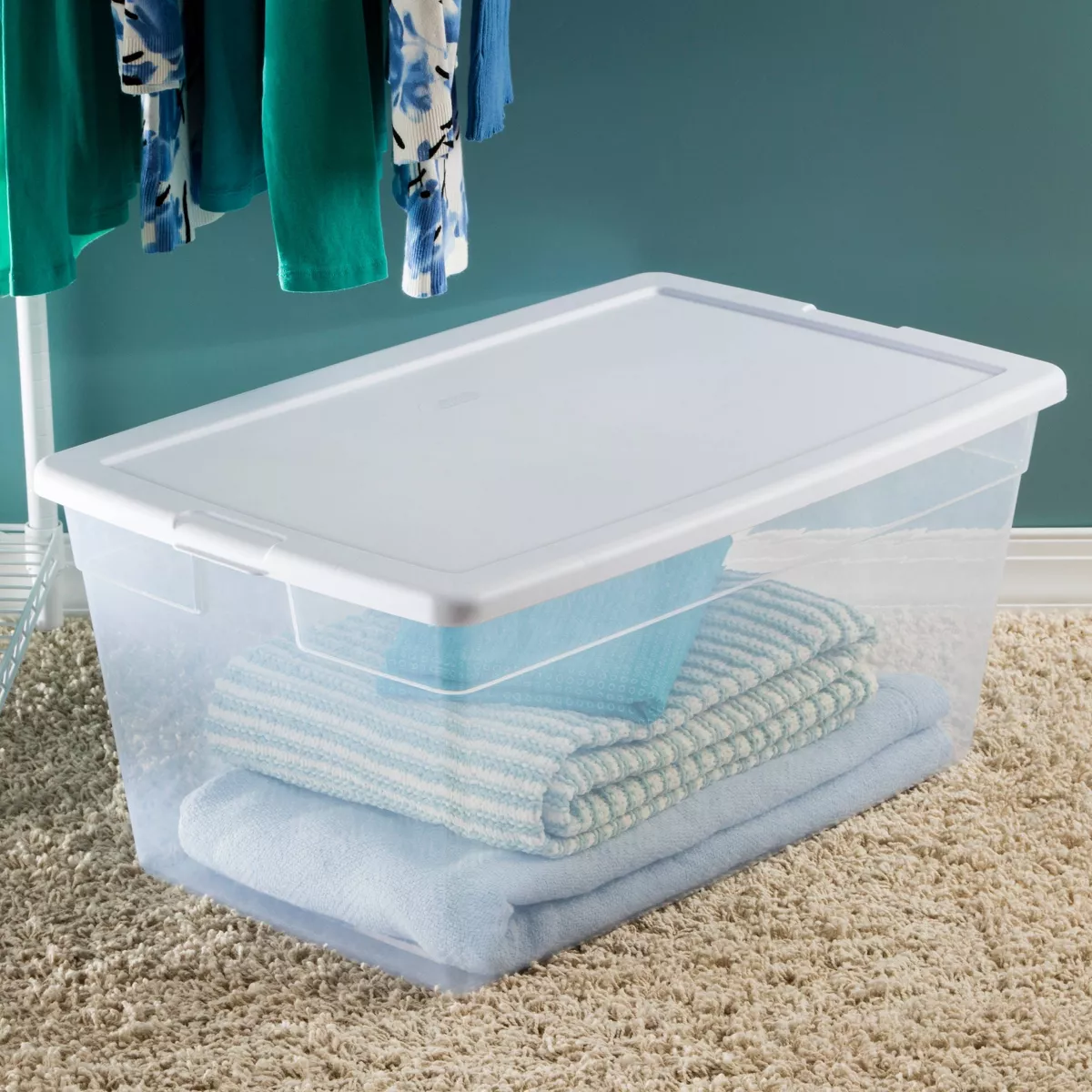 Sterilite 90qt Storage Bin Clear with White Lid