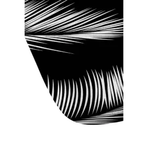 Kelly Haines Monochrome Palm Leaves Bath Rugs and Mats Black 24