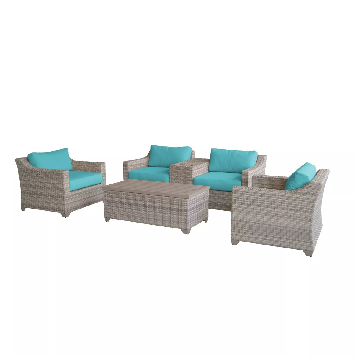 Fairmont 6pc Patio Seating Set with Cushions - Aruba - TK Classics