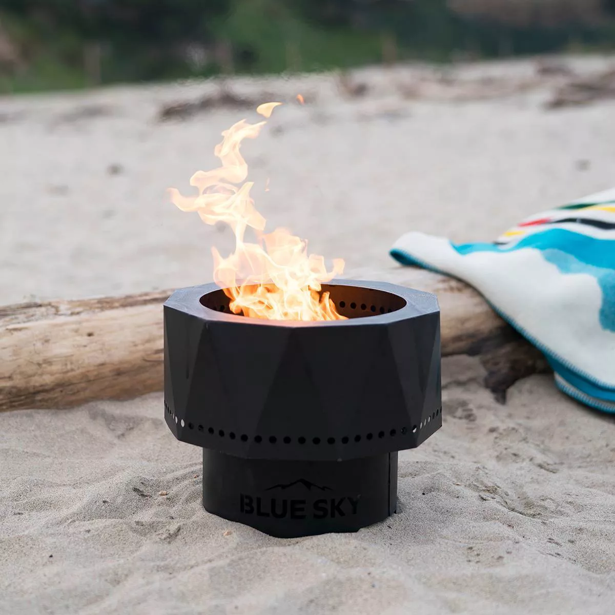 The Ridge Portable Pellet Fire Pit - Black - Blue Sky Outdoor Living
