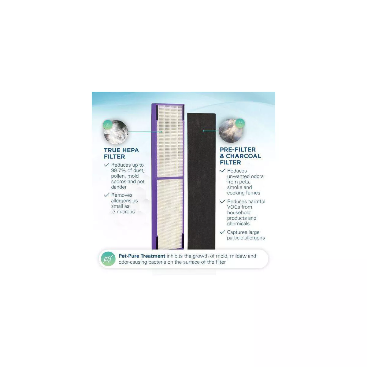GermGuardian FLT5250PT True HEPA with Pet Pure Treatment GENUINE Replacement Air Control Filter C for AC5000 Series Air Purifiers