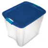 Sterilite 26 Gal Latch & Carry Clear with Blue Lid and Blue Latches