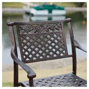 Sebastian Set of 2 Cast Aluminum Patio Barstool - Copper - Christopher Knight Home
