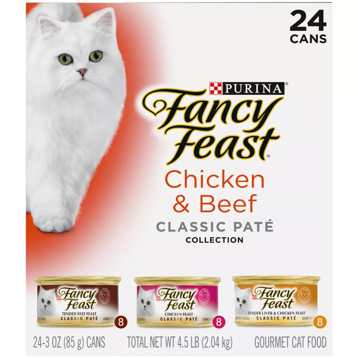 Purina Fancy Feast Classic Paté Gourmet Wet Cat Food Chicken & Beef - 3oz/24ct Variety Pack