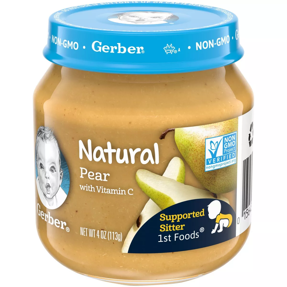 Gerber 1st Food Natural Glass Pear Baby Meals - 4oz