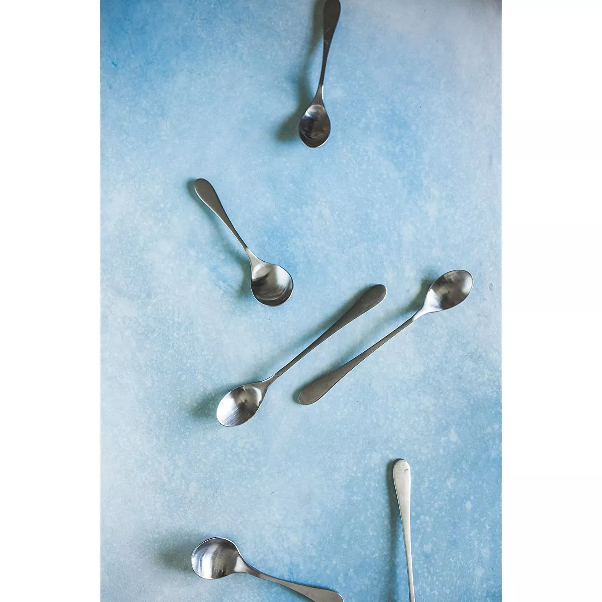 Knork 8.5 Inch Handle 18/0 Stainless Steel Cocktail Tea Beverage Stirring Spoons, Matte Silver (6 Pack)