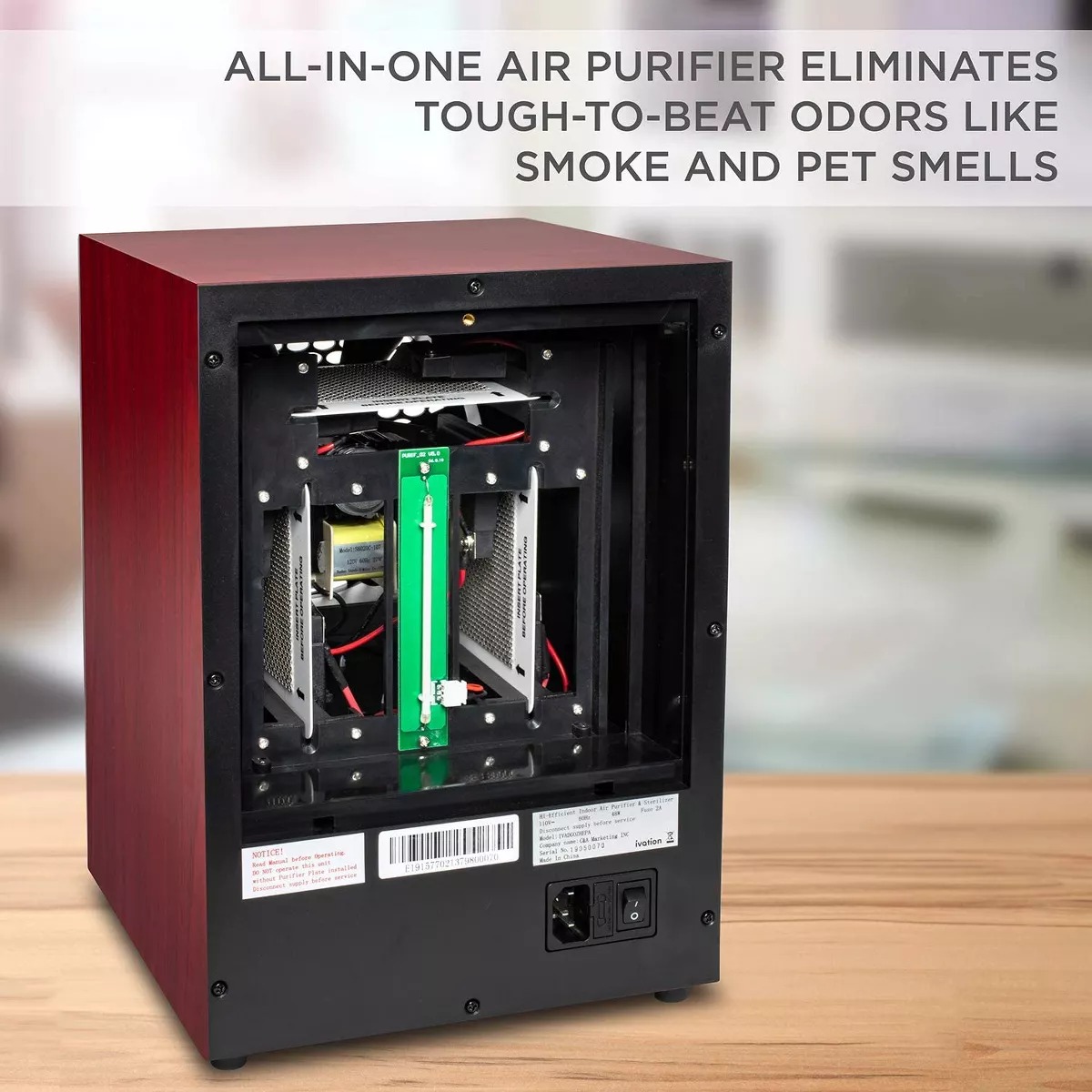 Ivation 5-in-1 HEPA Ozone Generator & Air Purifier with Digital Display Timer & Remote for spaces up to 3,700 Sq. Ft.