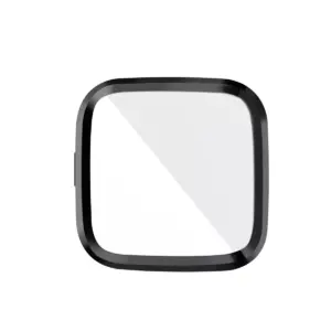 Insten Screen Protector with Soft TPU Rubber Protective Case Bumper Compatible with Fitbit Versa 2, Clear/Black