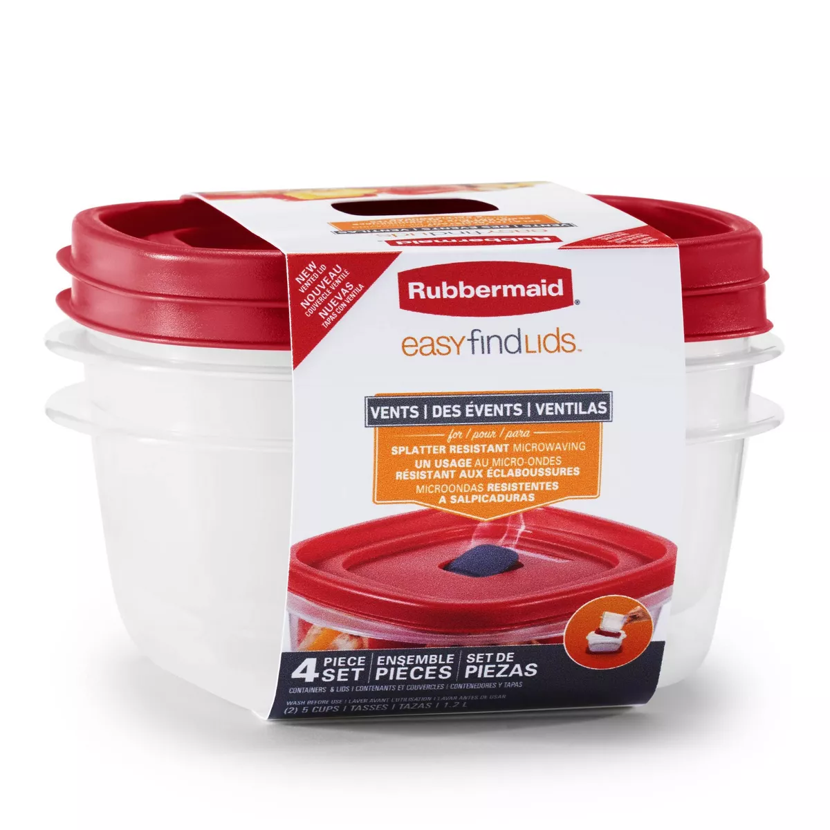 Rubbermaid 6pc Food Storage Container Set (3 containers, 3 lids)