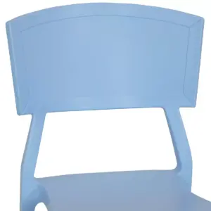 Sunnydaze Plastic All-Weather Commercial-Grade Elmott Indoor/Outdoor Patio Dining Arm Chair, Light Blue