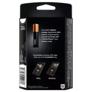 Duracell Optimum AAA Batteries - 4 Pack Alkaline Battery with Resealable Tray