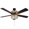52" LED 5-Blade Olivia Double Beaded Braid Wedding Band Lighted Ceiling Fan - River of Goods