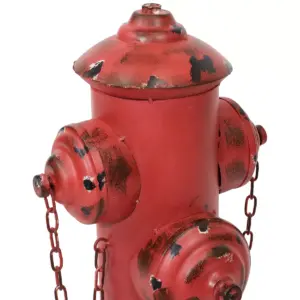 Sunnydaze Metal Fire Hydrant Outdoor Garden Statue Decor with Red Finish - 21
