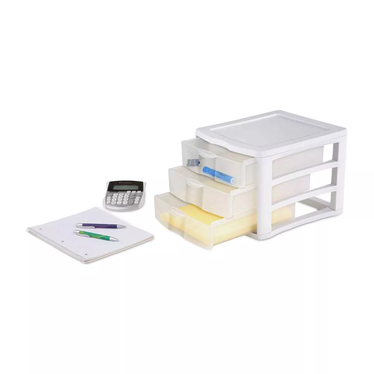 Sterilite ClearView Compact Portable 3 Storage Drawer Organizer Cabinet (8 Pack)