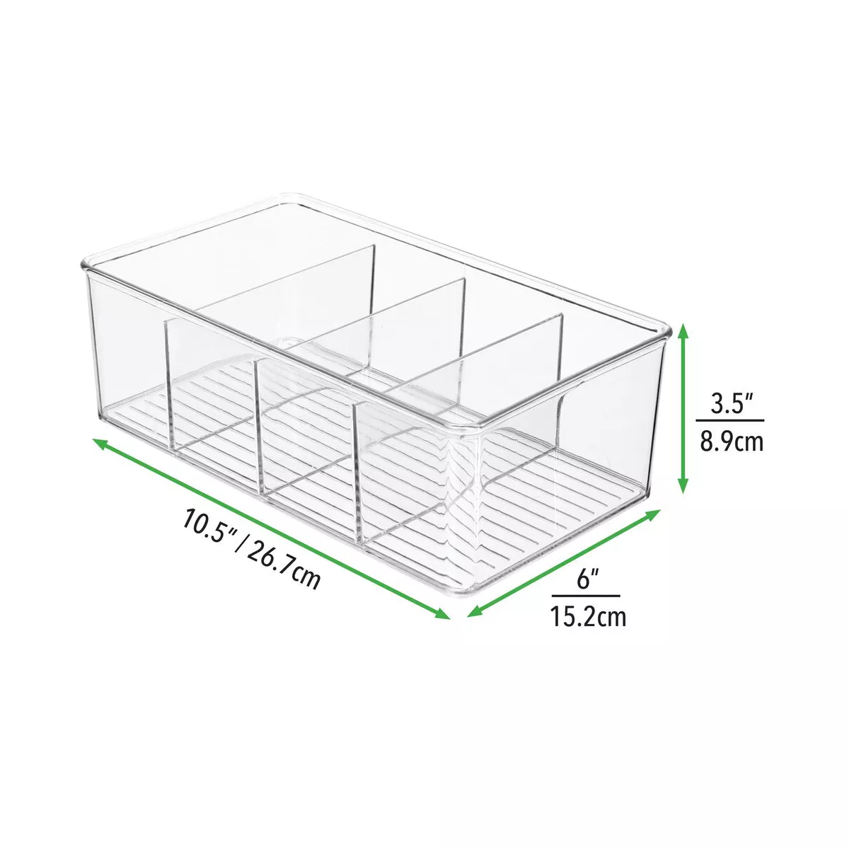 mDesign Plastic Kitchen Pantry Food Storage Organizer Bin, 6 Pack - Clear