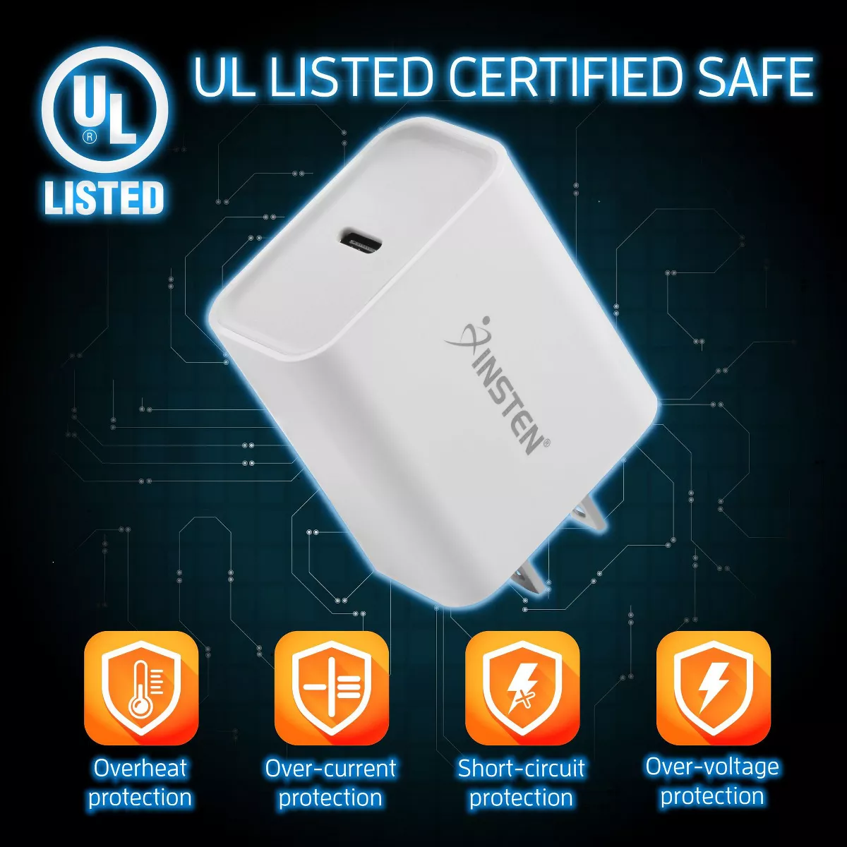 Insten 18W USB-C PD Power Delivery Fast Charger Wall AC Adapter for iPhone 12 Pro 12 Pro Max 12 11 XS SE 2020, iPad, Cell phones, Tablets, White
