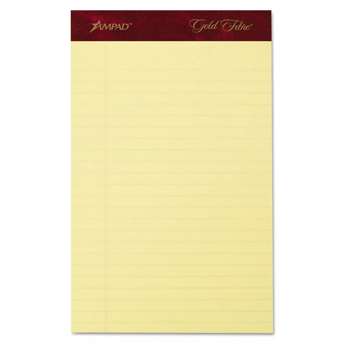 Ampad Gold Fibre Writing Pads Jr. Legal Rule 5 x 8 Canary 50 Sheets 4/Pack 20029