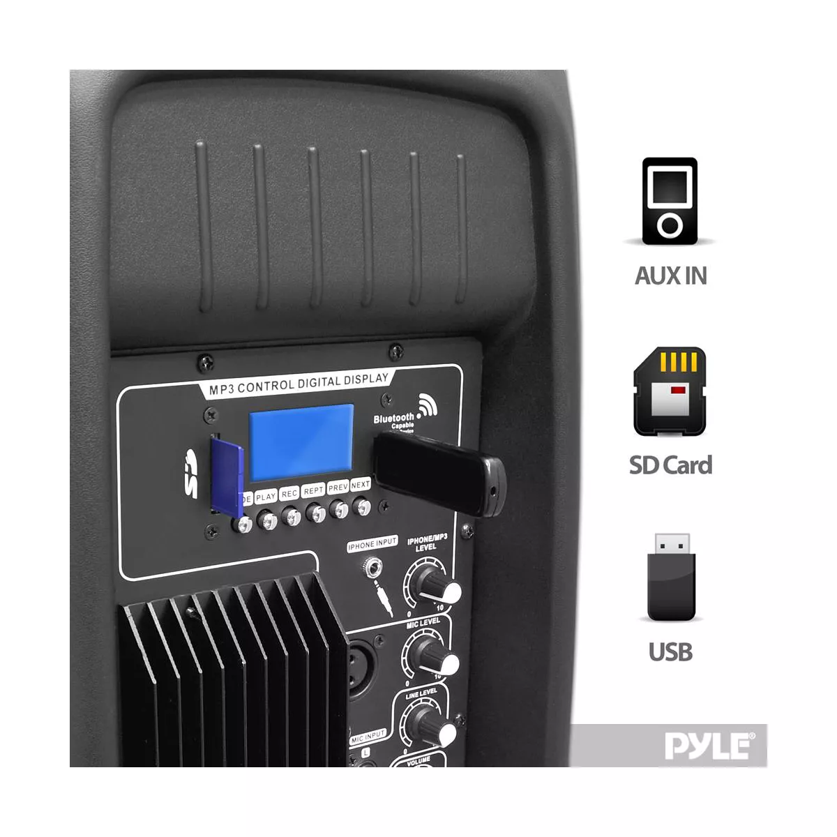 PylePro PPHP1237UB 900W 12-Inch Bluetooth DJ PA Speaker (Certified Refurbished)