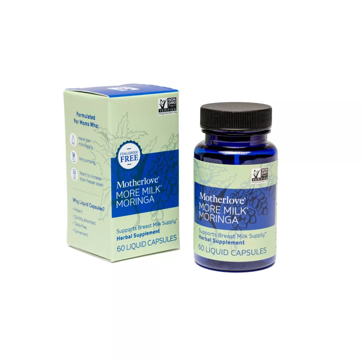Motherlove More Milk Moringa Capsules - 60ct Non-GMO Capsules