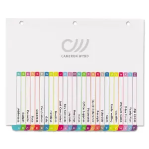 Avery Ready Index Table of Contents Dividers Multicolor Tabs A-Z Letter 11844