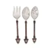 GG Collection Stainless Steel and Brass Fleur De Lis 3-Piece Hostess Serving Set