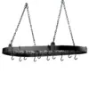 Old Dutch International Oiled Bronze Medium Gauge Oval Pot Rack with Grid and 12 Hooks
