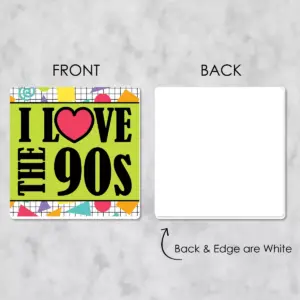 Big Dot of Happiness 90's Throwback - Funny 1990s Party Decorations - Drink Coasters - Set of 6