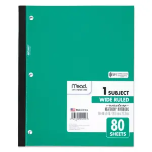 Mead Wireless Neatbook Notebook Wide Rule 10 1/2 x 8 White 80 Sheets 05222