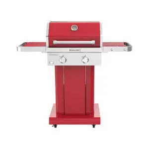 KitchenAid 720-0891CACO 2 Burner Stainless Steel Gas Grill with Grill Cover - Red