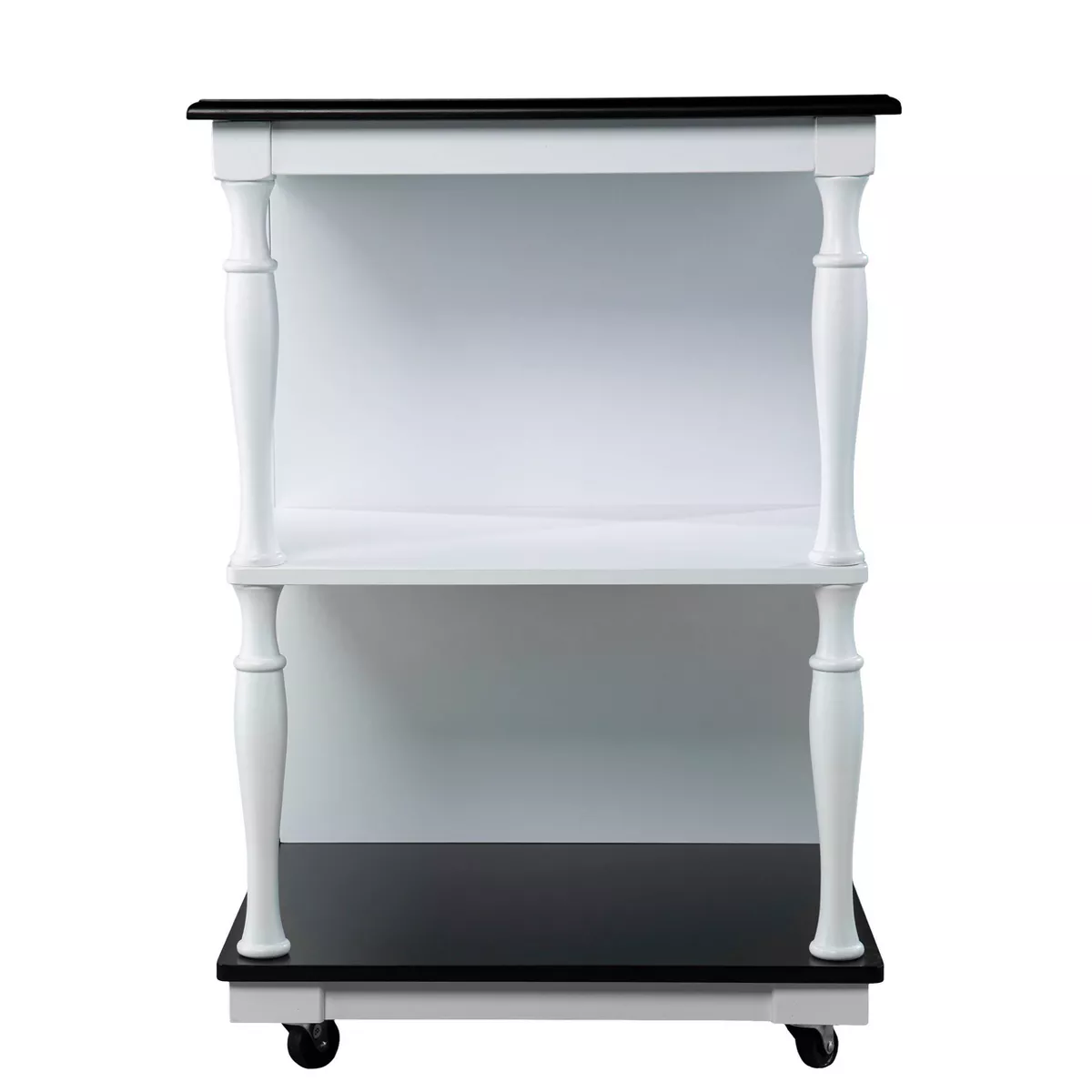 Denrard Rolling Kitchen Island with Storage White/Black - Aiden Lane