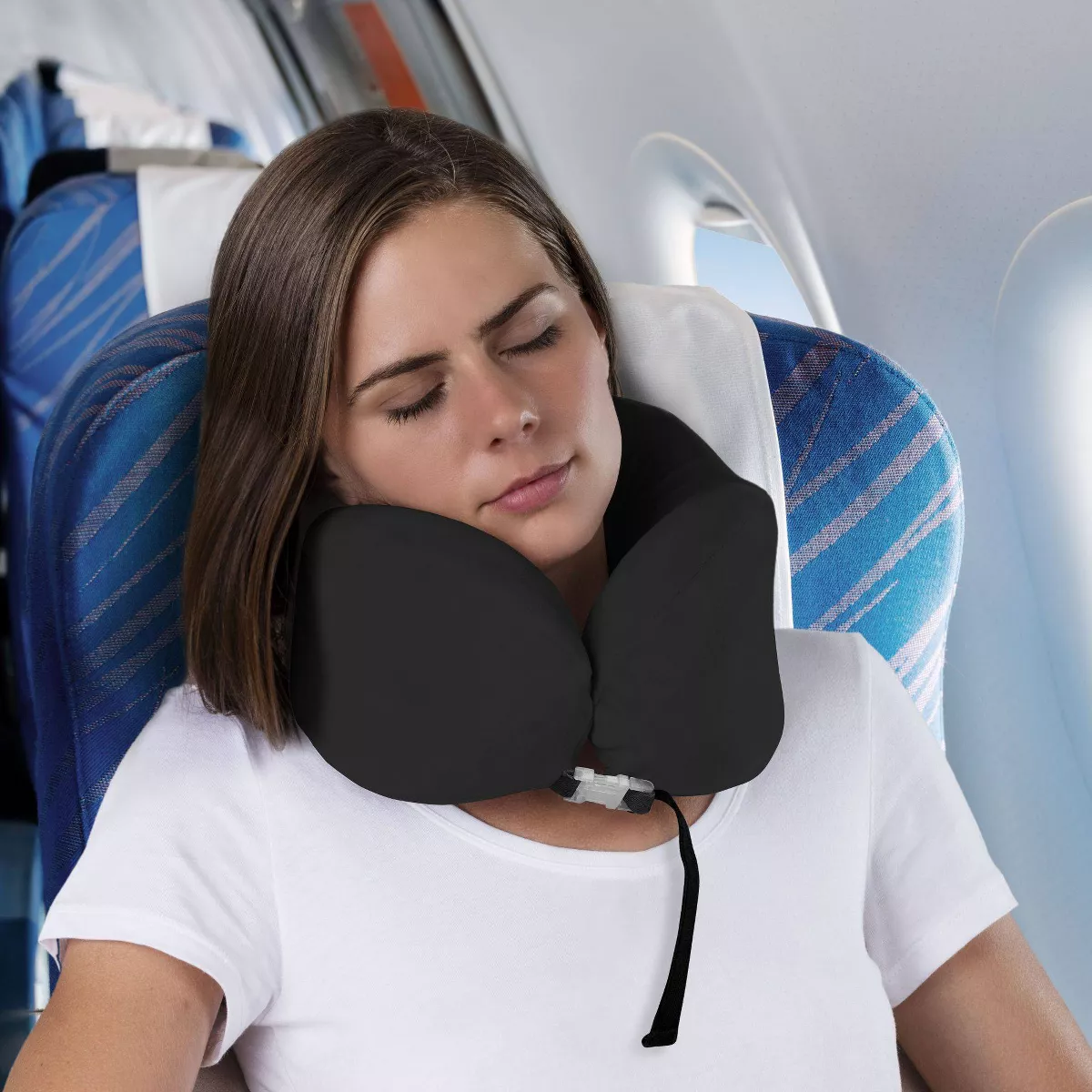 Brookstone Value Concave Comfort Travel Pillow - Black