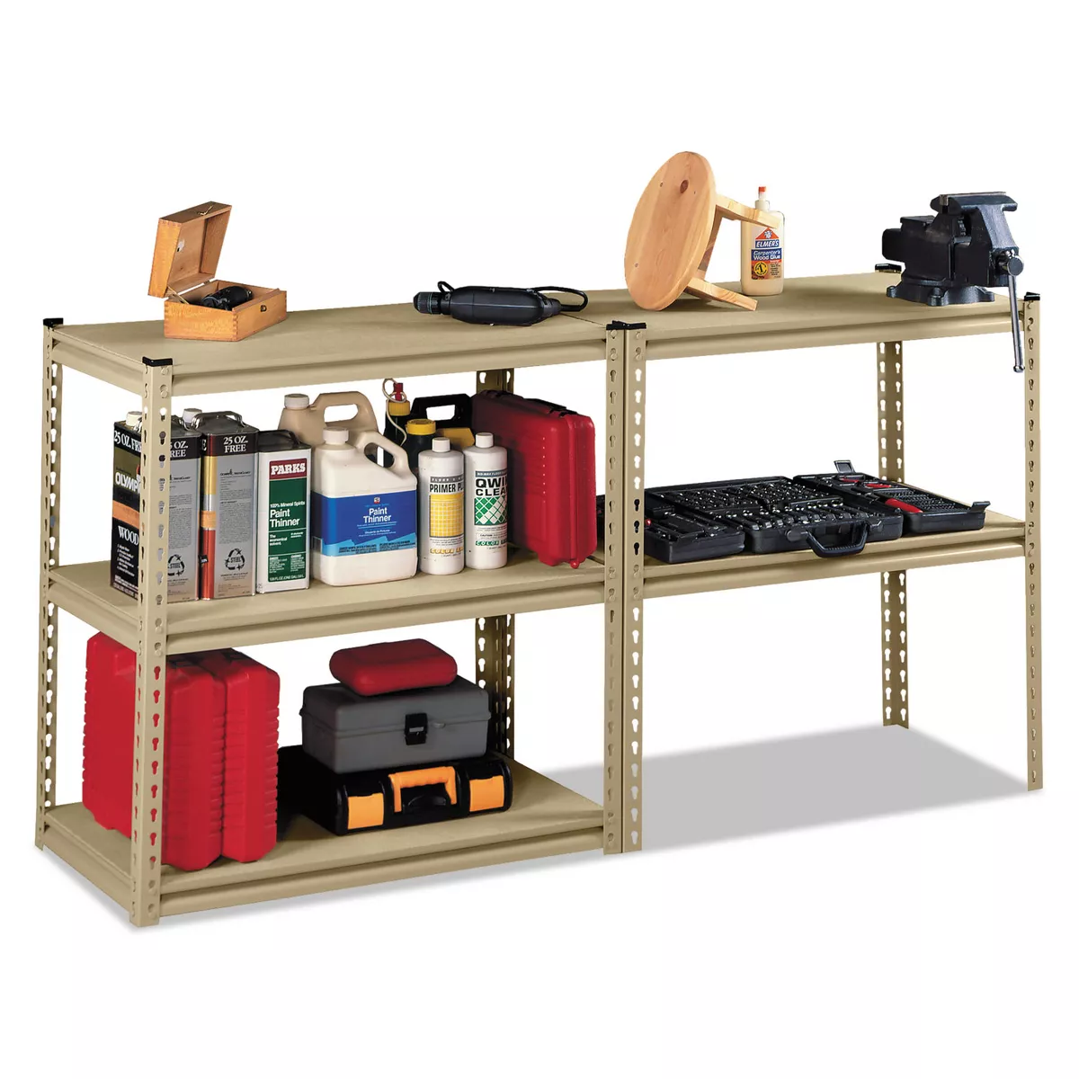 Tennsco Stur-D-Stor Shelving Five-Shelf 36w x 18d x 72h Sand LSS361872