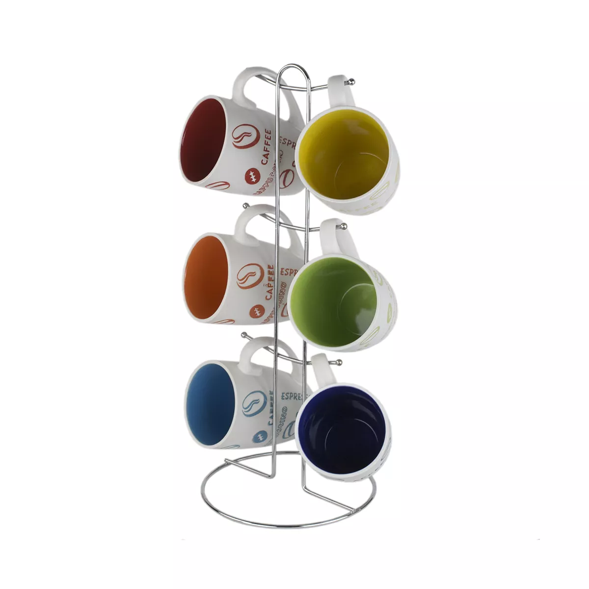 Home Basics 6 Piece Mug Set with Stand
