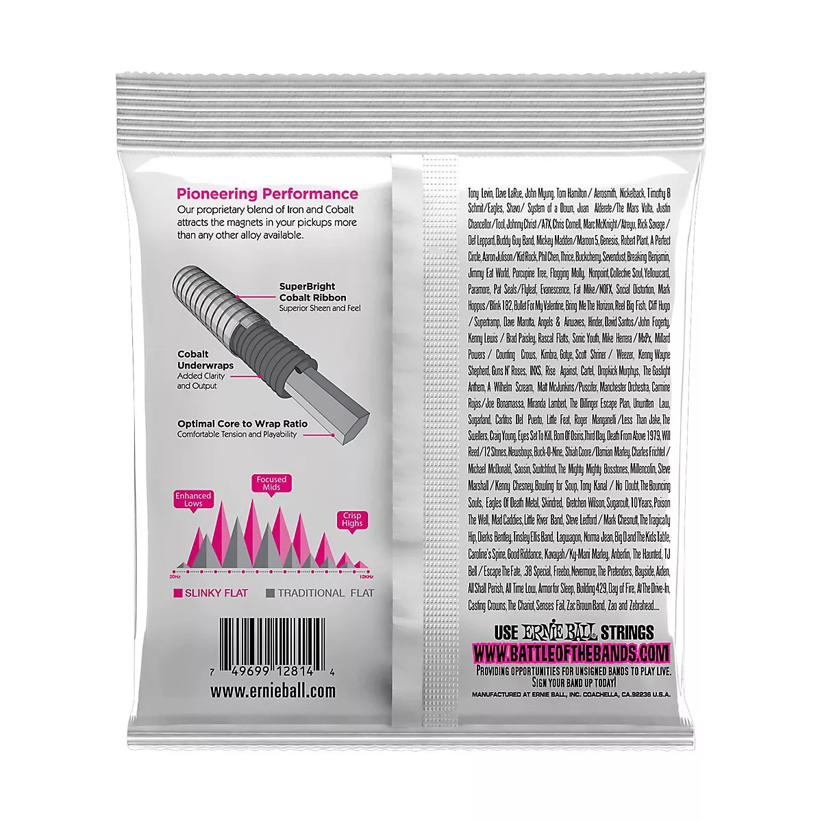 Ernie Ball P02814 Super Slinky Flatwound Bass Strings