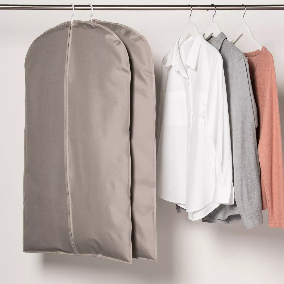 2pk Suit Protector Garment Bag Gray - Room Essentials™