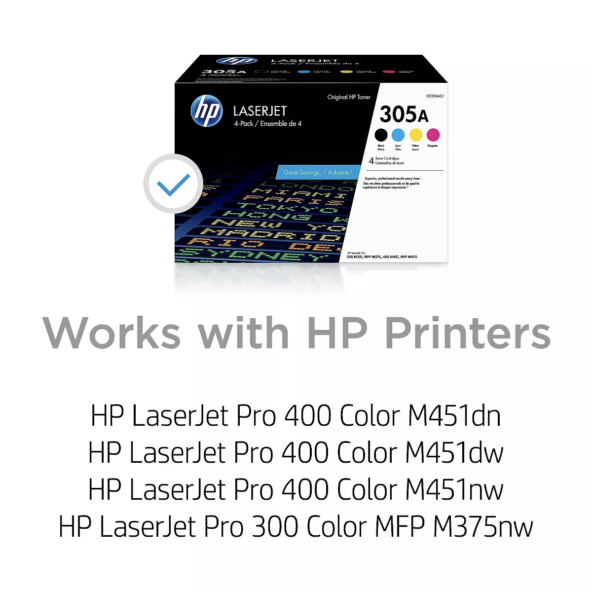HP Inc. HP 305A(CE305AQ1) Black/Cyan/Mag/Yel Orig LaserJet Cartridges