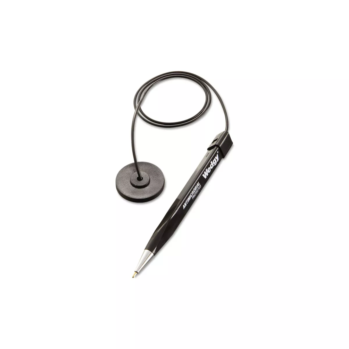 MMF Industries™ Wedgy Antimicrobial Coil Ballpoint Counter Pen with Round Base Blue Ink Medium 28408