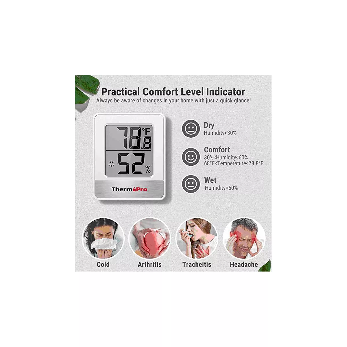 ThermoPro TP49 Digital Indoor Hygrometer Thermometer Humidity Monitor
