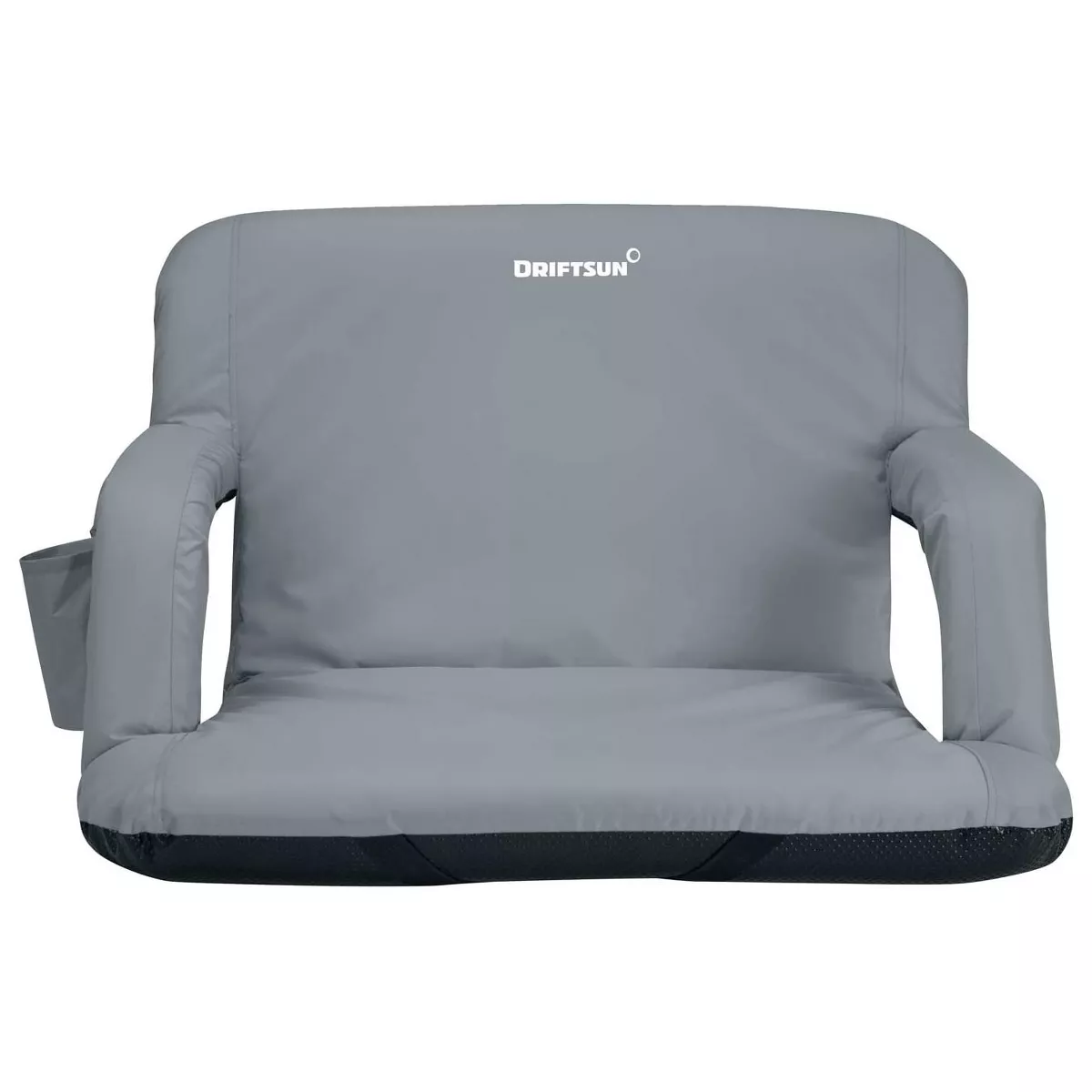 Driftsun Universal Wide Deluxe 25 Inch Width Folding Stadium Reclining Bleacher Seat Chair with Back Support for Sporting Events, Gray