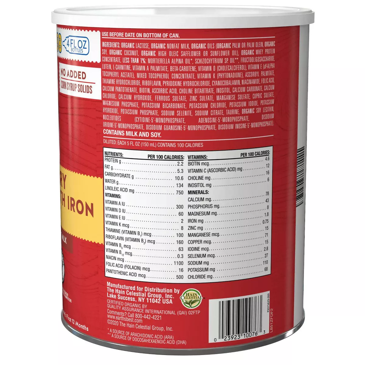Earth's Best Organic Infant Formula with Iron Powder - 32oz